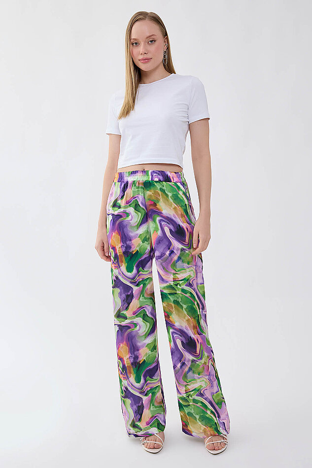 Batik Desen Beli Lastikli Pantolon - 1
