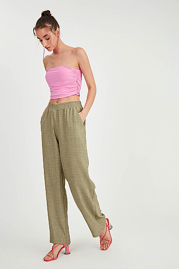 Beli Çapraz Lastik Detaylı Pantolon - 7