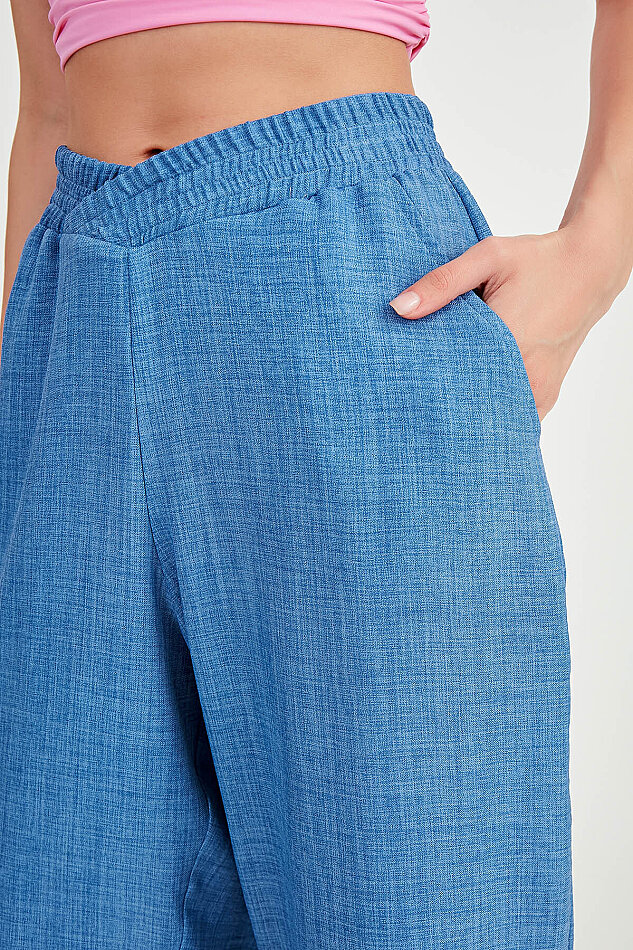 Beli Çapraz Lastik Detaylı Pantolon - 10