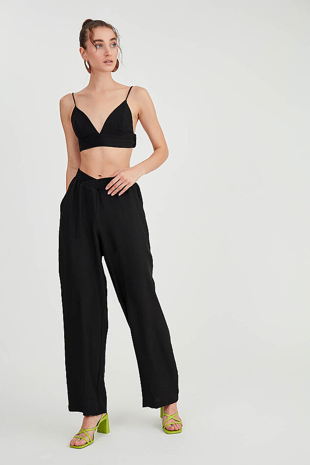 Beli Çapraz Lastik Detaylı Pantolon - 21