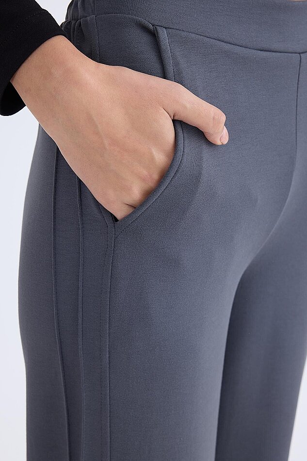 Beli Lastikli Geniş Paça Eşofman Pantolon - 2