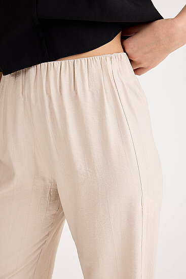Beli Lastikli Geniş Paça Pantolon - 15