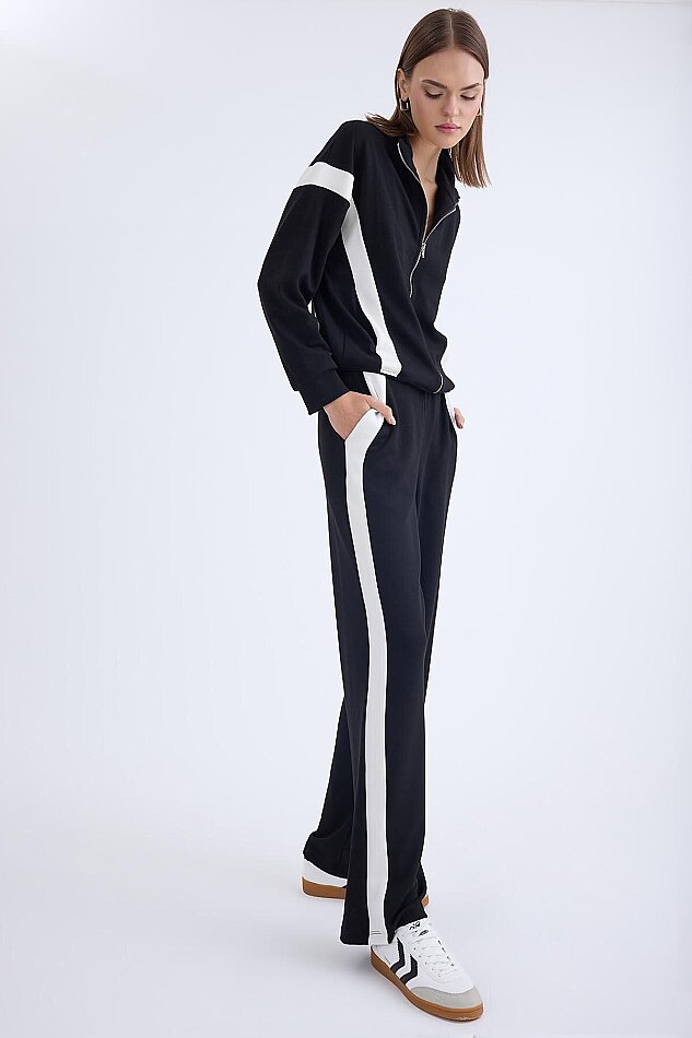 Beli Lastikli Kenarı Şeritli Eşofman Pantolon - 5