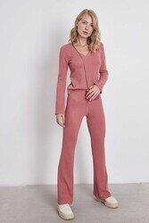 Çizgili Örme Kumaş Rahat Pantolon - 19