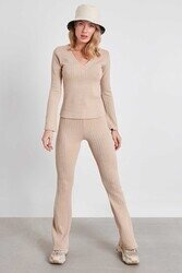 Çizgili Örme Kumaş Rahat Pantolon - 24