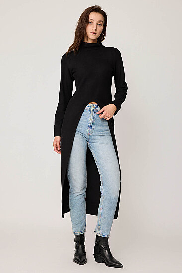 Derin Yırtmaçlı Örme Bluz - 28
