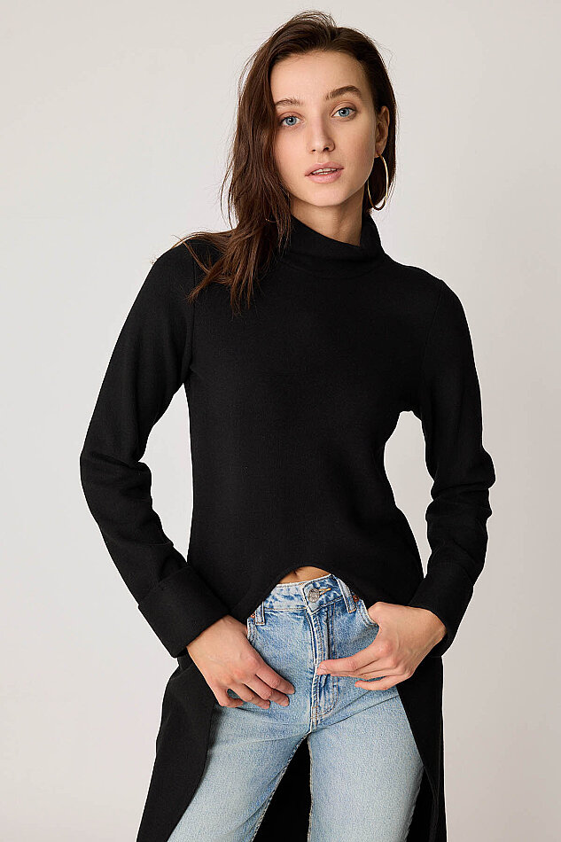 Derin Yırtmaçlı Örme Bluz - 26