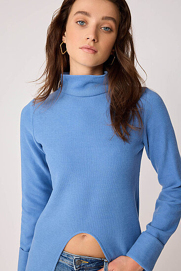 Derin Yırtmaçlı Örme Bluz - 39