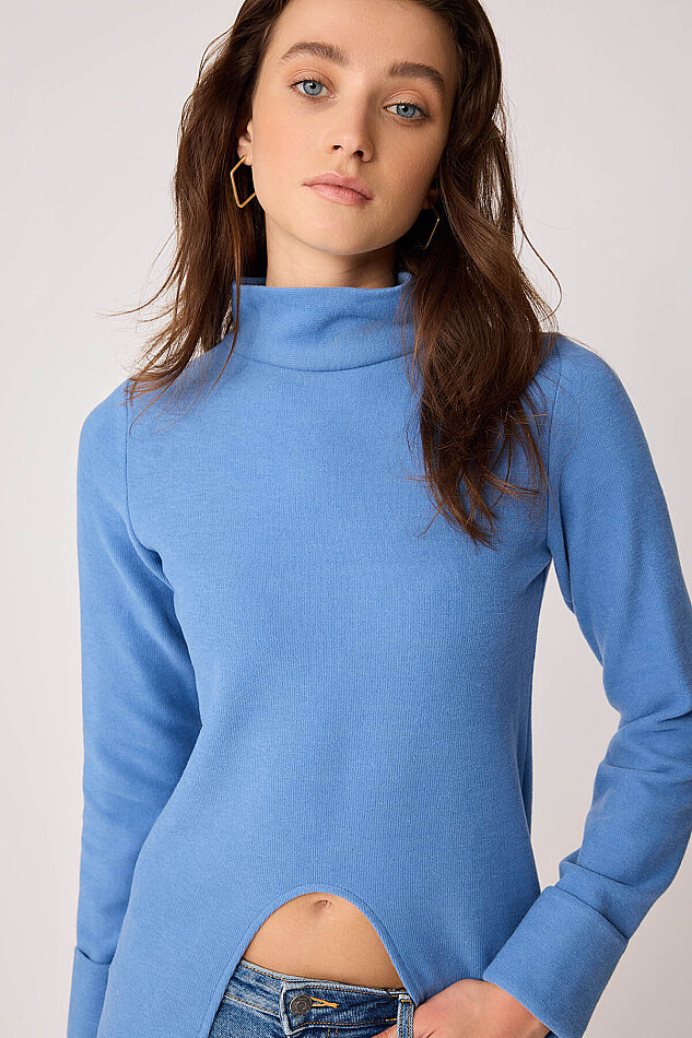 Derin Yırtmaçlı Örme Bluz - 39