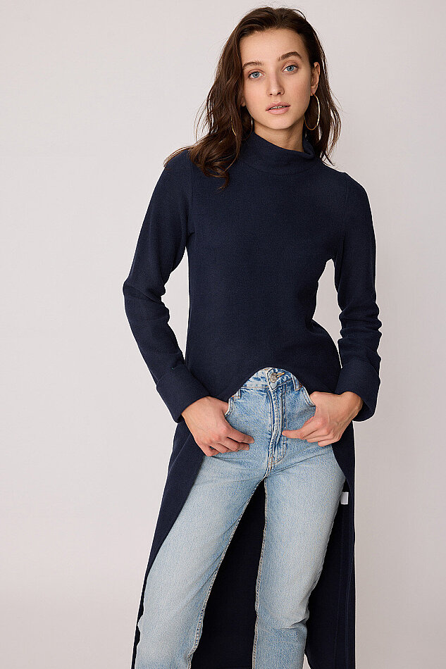 Derin Yırtmaçlı Örme Bluz - 53