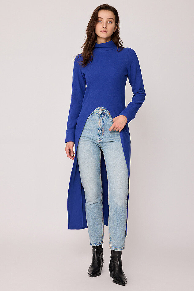 Derin Yırtmaçlı Örme Bluz - 56