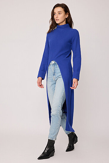 Derin Yırtmaçlı Örme Bluz - 57