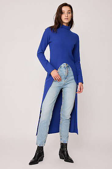 Derin Yırtmaçlı Örme Bluz - 58