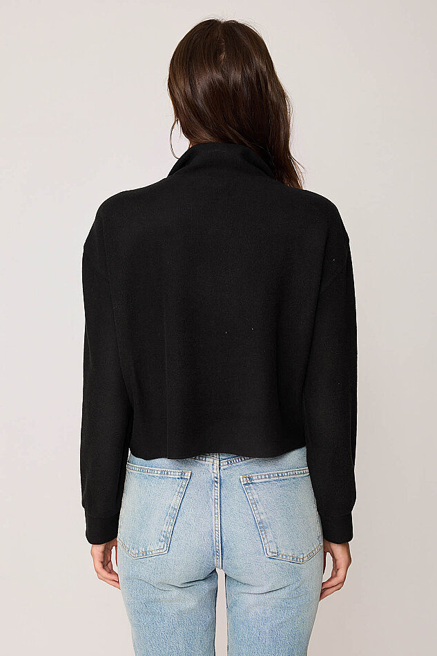Dik Yaka Fermuarlı Örme Sweatshirt - 18