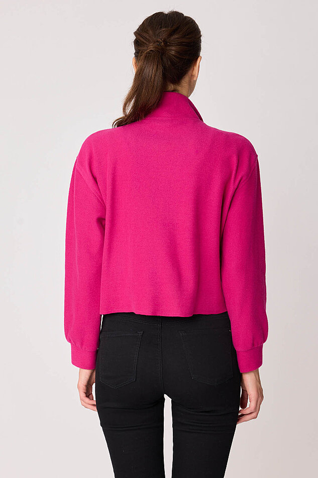 Dik Yaka Fermuarlı Örme Sweatshirt - 37