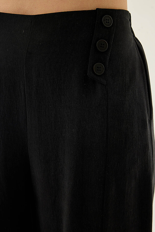 Düğme Detaylı Beli Lastikli Pantolon - 20