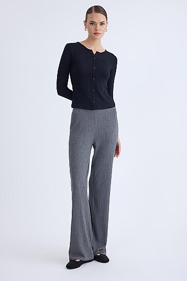 Geniş Paça Fitilli Eşofman Pantolon - 3