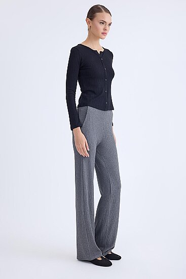 Geniş Paça Fitilli Eşofman Pantolon - 5