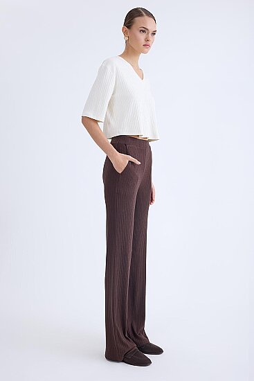 Geniş Paça Fitilli Eşofman Pantolon - 8