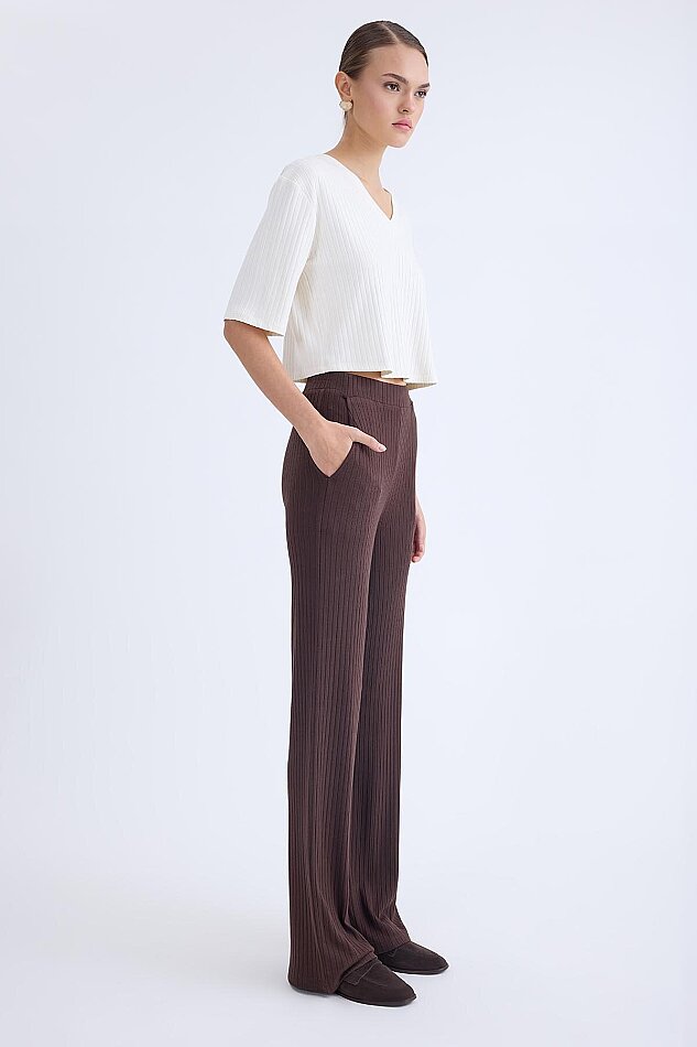 Geniş Paça Fitilli Eşofman Pantolon - 8