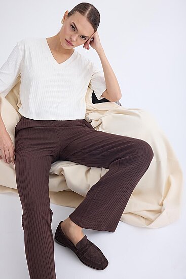 Geniş Paça Fitilli Eşofman Pantolon - 9