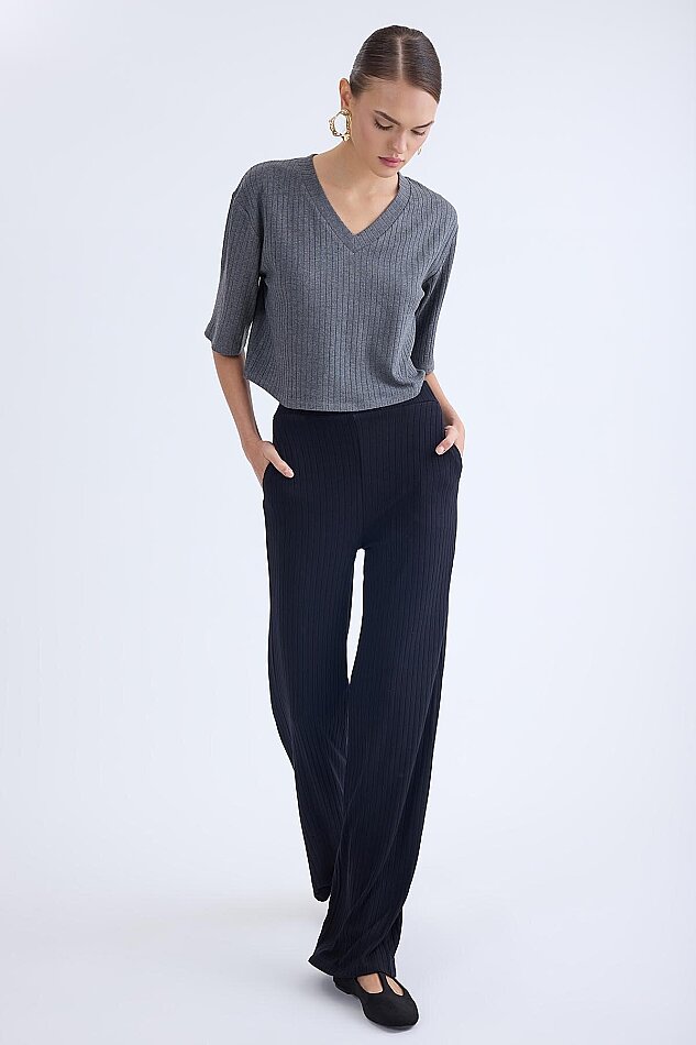 Geniş Paça Fitilli Eşofman Pantolon - 16