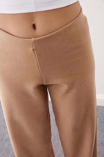 Geniş Paça Örme Pantolon - 16