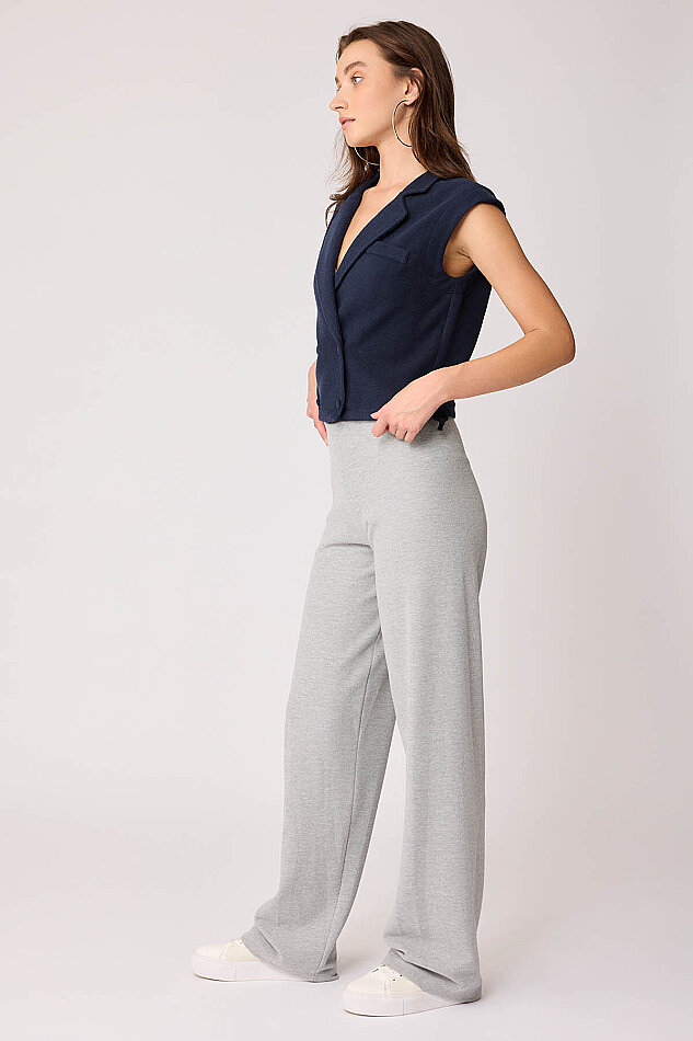 Geniş Paça Örme Pantolon - 36