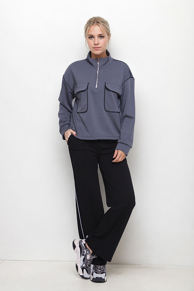 Kapak Cepli Fermuarlı Sweat - 8
