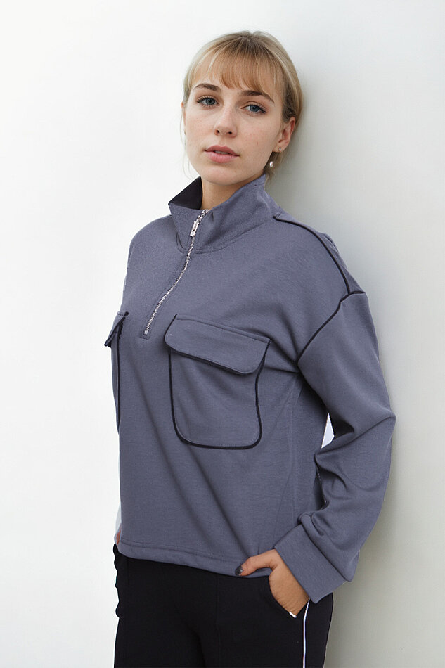 Kapak Cepli Fermuarlı Sweat - 9
