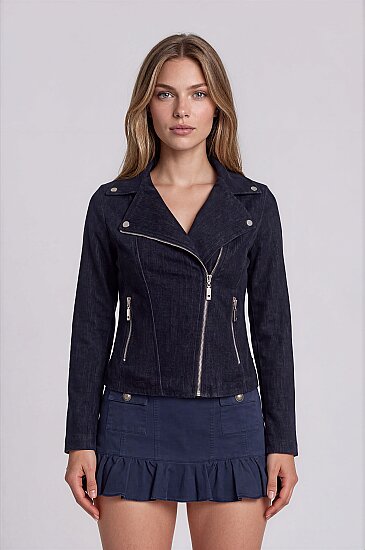 Kelebek Yaka Biker Ceket - 7