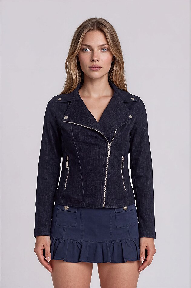 Kelebek Yaka Biker Ceket - 7
