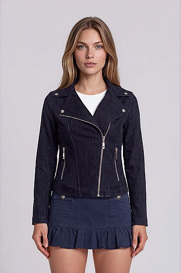 Kelebek Yaka Biker Ceket - 10