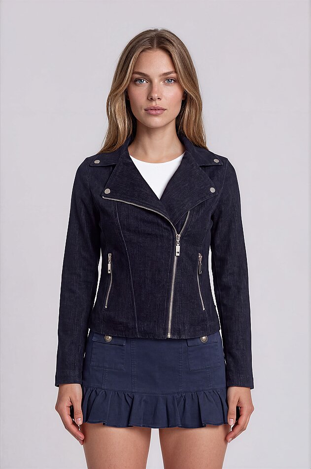 Kelebek Yaka Biker Ceket - 10