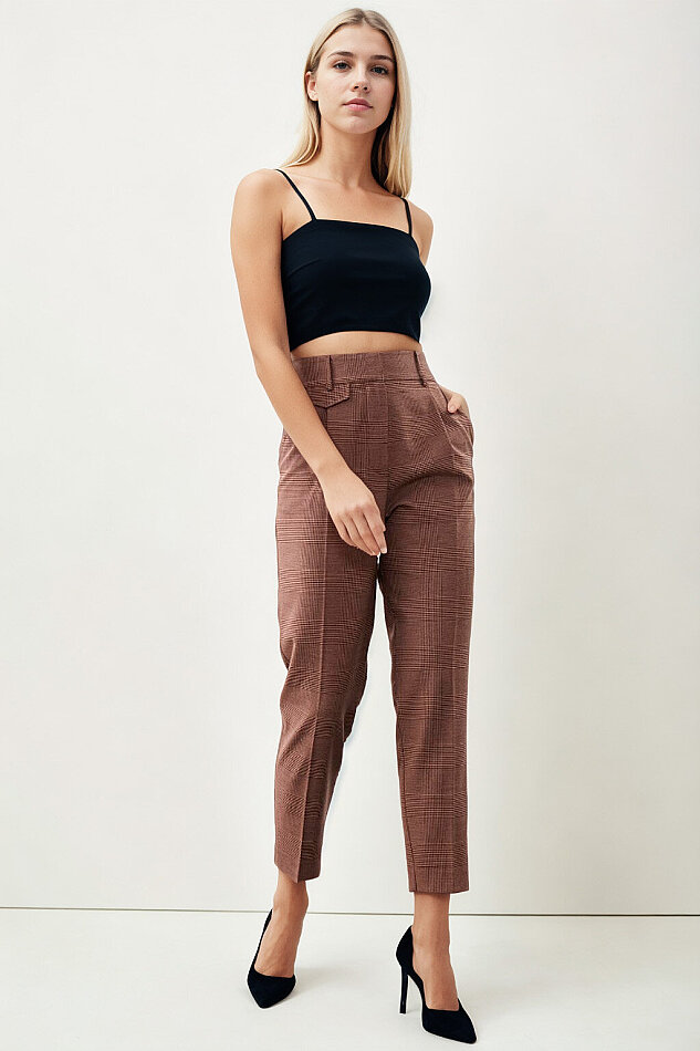 Küçük Cep Detaylı Ekose Pantolon - 6