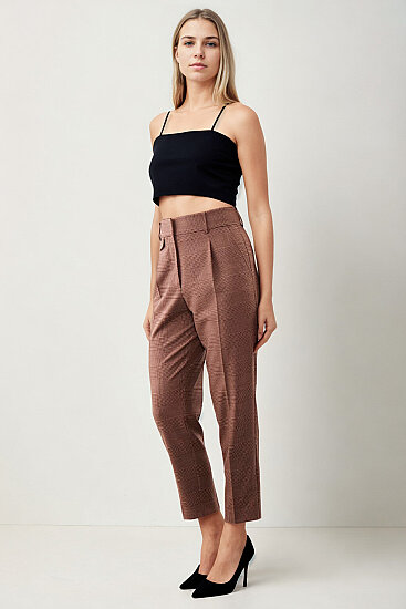 Küçük Cep Detaylı Ekose Pantolon - 7
