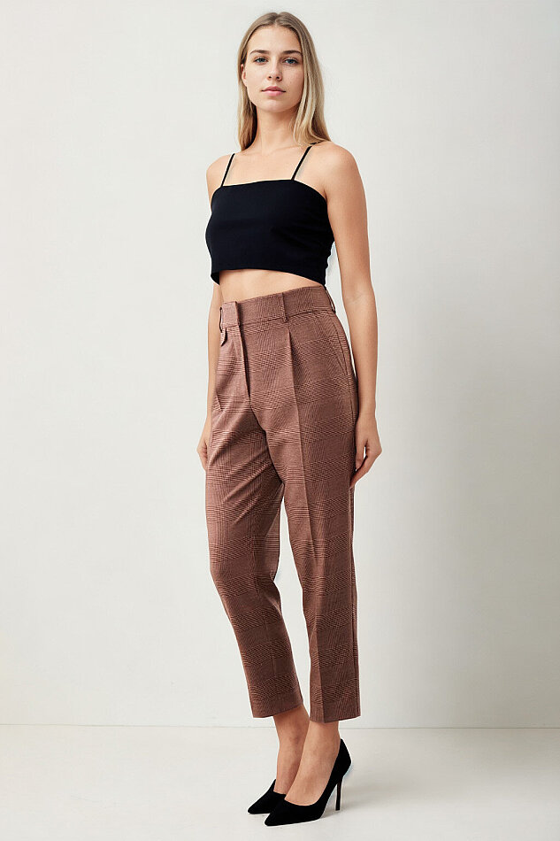 Küçük Cep Detaylı Ekose Pantolon - 7