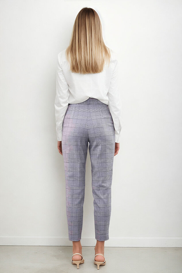 Küçük Cep Detaylı Ekose Pantolon - 4