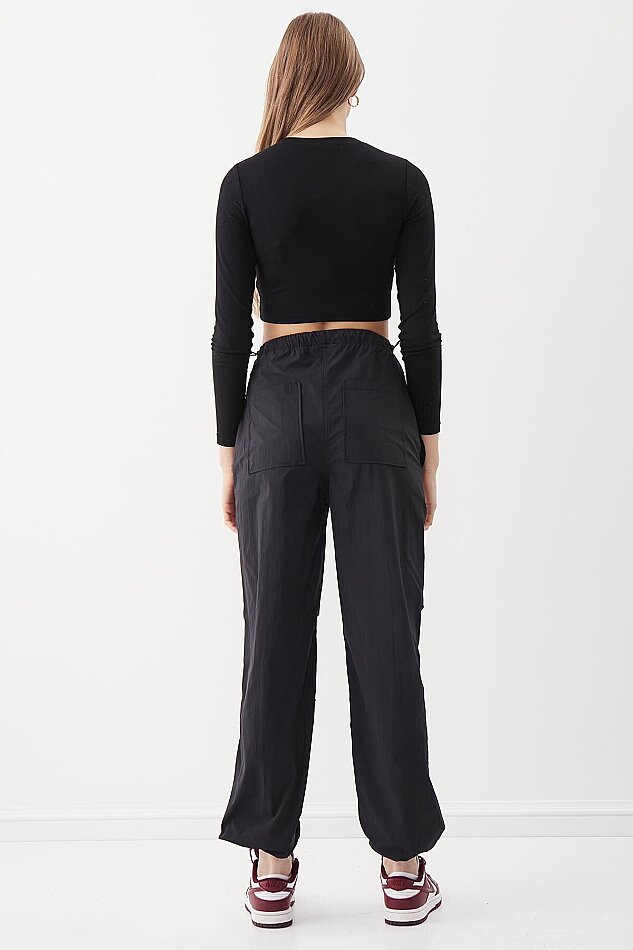 Lastik Detaylı Paraşüt Kumaş Pantolon - 20
