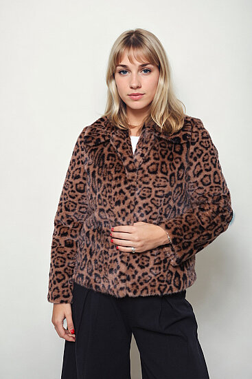 Leopar Desen Yumoş Çıtçıtlı Ceket - 1