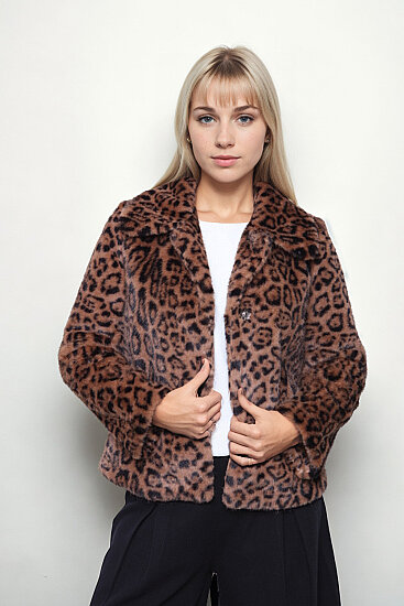 Leopar Desen Yumoş Çıtçıtlı Ceket - 2