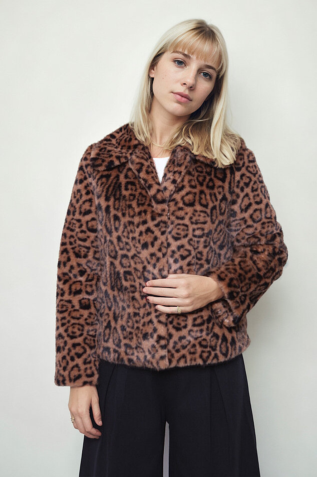 Leopar Desen Yumoş Çıtçıtlı Ceket - 4