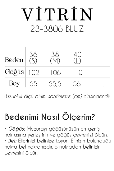 Önü Düğmeli Beli Bağcıklı Tek Cep Örme Bluz - 33
