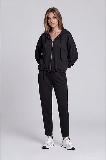 Önü Fermuarlı Kapüşonlu Bluz - 4