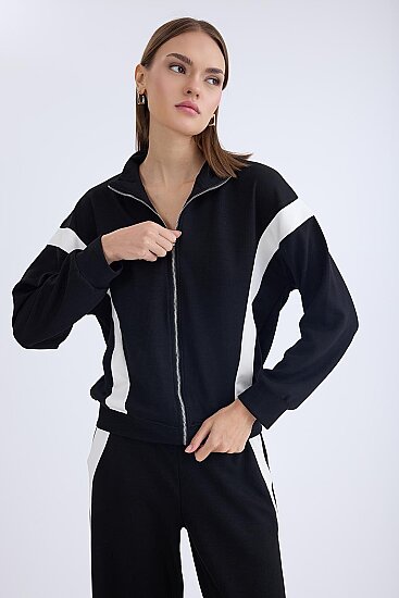 Önü Fermuarlı Uzun Kol Sweat - 5