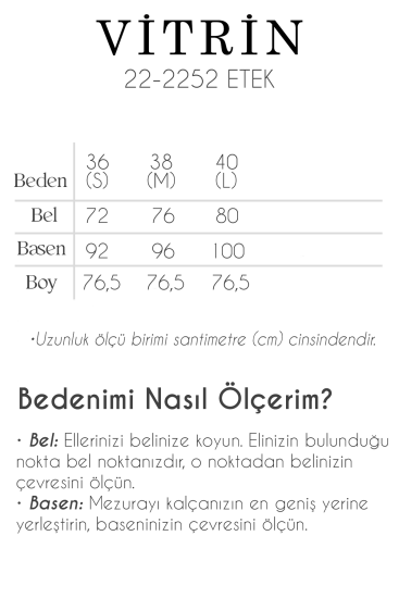 Yanı Fermuarlı Midi Boy Etek - 38