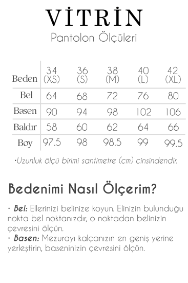 Yüksek Bel Kumaş Pantolon - 12